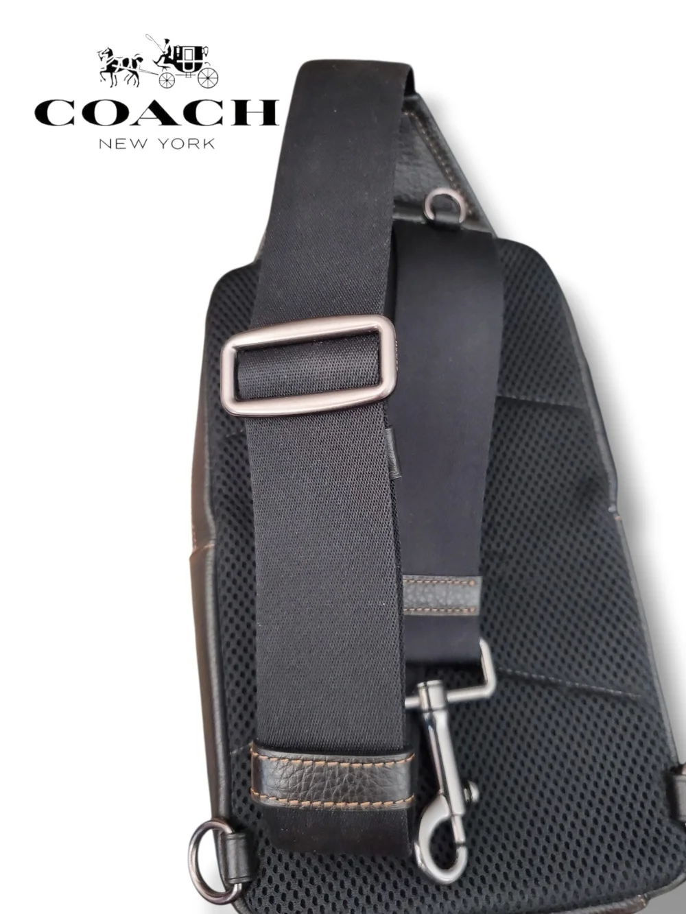 Coach Sullivan Pack Blocked Signature Canvas Sling Bag Charcoal C9865